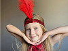 Retro carnival sequin headband with feathers