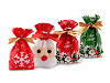 Candy bags / Goodie bags with Christmas satin ribbon 12x17.5 cm