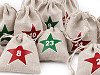 Set of cotton bags with numbers 1-24 for advent calendar 8x10 cm 