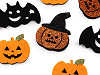 Felt pumpkin, bat with glitter, Halloween