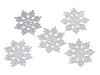 Christmas felt snowflake with glitter Ø75 mm