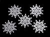 Christmas felt snowflake with glitter Ø75 mm