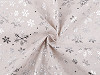 Christmas Cotton Fabric / Metallic Linen Imitation, Snowflakes