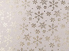 Christmas Cotton Fabric / Metallic Linen Imitation, Snowflakes