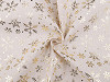 Christmas Cotton Fabric / Metallic Linen Imitation, Snowflakes