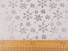 Christmas Cotton Fabric / Metallic Linen Imitation, Snowflakes