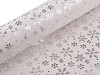 Christmas Cotton Fabric / Metallic Linen Imitation, Snowflakes