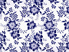 Tessuto di cotone/tela, motivo: stampa, fiori blu