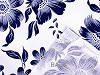 Tessuto di cotone/tela, motivo: stampa, fiori blu