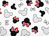 Baumwollstoff/Leinwand Mickey/Minnie Maus