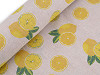 Cotton fabric / linen imitation, coarser, lemons