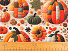 Cotton fabric / canvas with digital print, pumpkin / Autumn