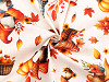 Cotton fabric / canvas with digital print, pumpkin / Autumn