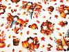 Cotton fabric / canvas with digital print, pumpkin / Autumn