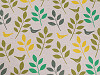 Decorative fabric / linen imitation / polycotton, leaves