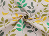 Decorative fabric / linen imitation / polycotton, leaves