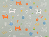 Cotton Knit Fabric, Cats, width 200 cm