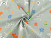 Cotton Knit Fabric, Cats, width 200 cm