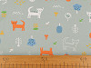 Cotton Knit Fabric, Cats, width 200 cm