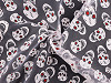 Organza Fabric Halloween / Skulls with glitter