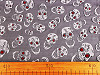 Organza Fabric Halloween / Skulls with glitter