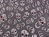 Organza Fabric Halloween / Skulls with glitter