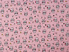 Reinforced crumpled polyester fabric, creased 3D effect, cats