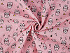 Reinforced crumpled polyester fabric, creased 3D effect, cats