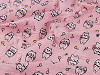 Reinforced crumpled polyester fabric, creased 3D effect, cats