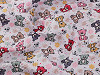 Reinforced crumpled polyester fabric, creased 3D effect, teddy bear