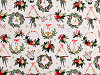 Christmas cotton canvas / poplin with metallic print