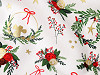 Toile/Popeline de coton de Noël avec imprimé métallisé