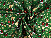 Christmas cotton canvas / poplin with metallic print