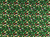 Christmas cotton canvas / poplin with metallic print