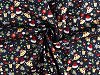 Christmas cotton canvas / poplin with metallic print