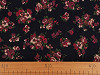 Cotton fabric / canvas with a looser weave, flowers