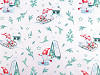 Tissu/Toile de Noël en coton, Gnomes 