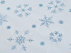 Tulle de Noël pour habillement et décoration, Flocons de neige, avec paillettes