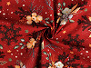 Christmas cotton fabric / canvas, twigs