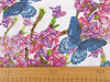 Bavlněná látka / plátno květy / motýli šíře 220 cm