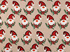 Vánoční dekorační látka s glitry Santa