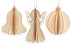 Christmas folding wooden decorations ornament, bell, angel