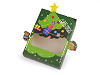 Christmas gift box with snowman, tree 