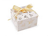 Christmas gift box with gold print and ribbon