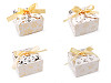 Christmas gift box with gold print and ribbon