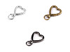 Metal carabiner / swivel hook, heart, fits 10 mm strap