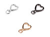 Mosquetón giratorio metálico con forma de corazón, compatible con correas de 10 mm