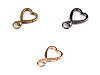 Metal carabiner / swivel hook, heart, fits 10 mm strap
