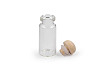 Glass bottle vial with wooden stopper