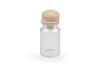 Glass bottle vial with wooden stopper